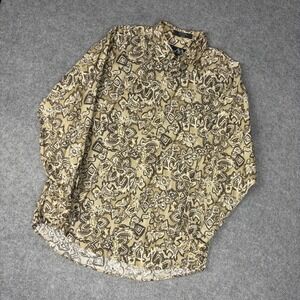 Krizia Menswear Brown Abstract Paisley Geometric Cotton Button Down Shirt Medium